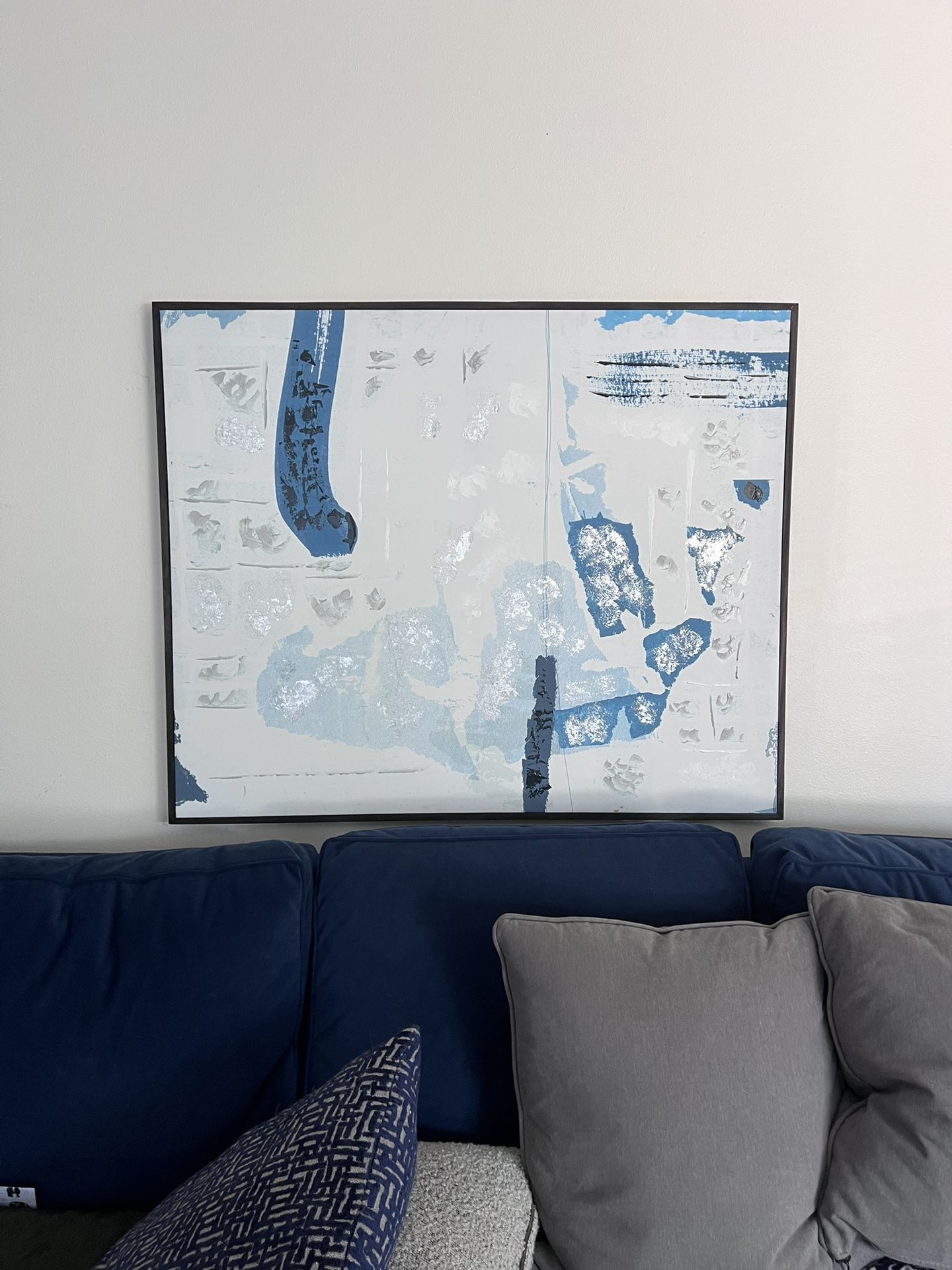 White, Blue, And Silver Wall Art