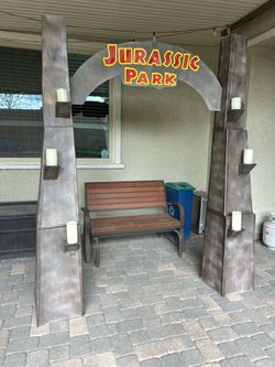 Jurassic Park prop sign