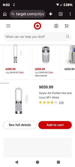 Dyson hot plus cool air purifier