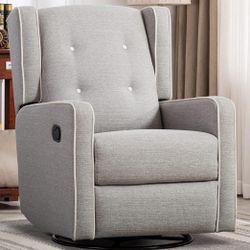 Like New Swivel Rocker Recliner Chair, Rocking Chair Nursery Glider Recliner, Manual Glider Chair for Nursery (Gray)