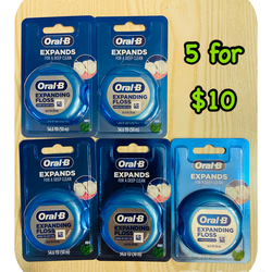 (5) Oral-B Expanding floss 54.6 yd each