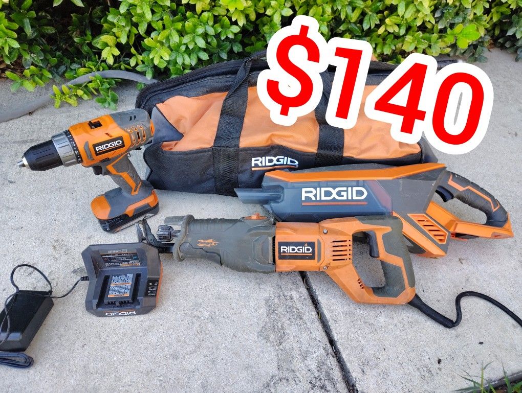RIDGID Tool Bundle – Drill + Sawzall + Vacuum + Bag