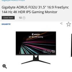 Gigabyte Aorus FI32U 4k Gaming Monitor.