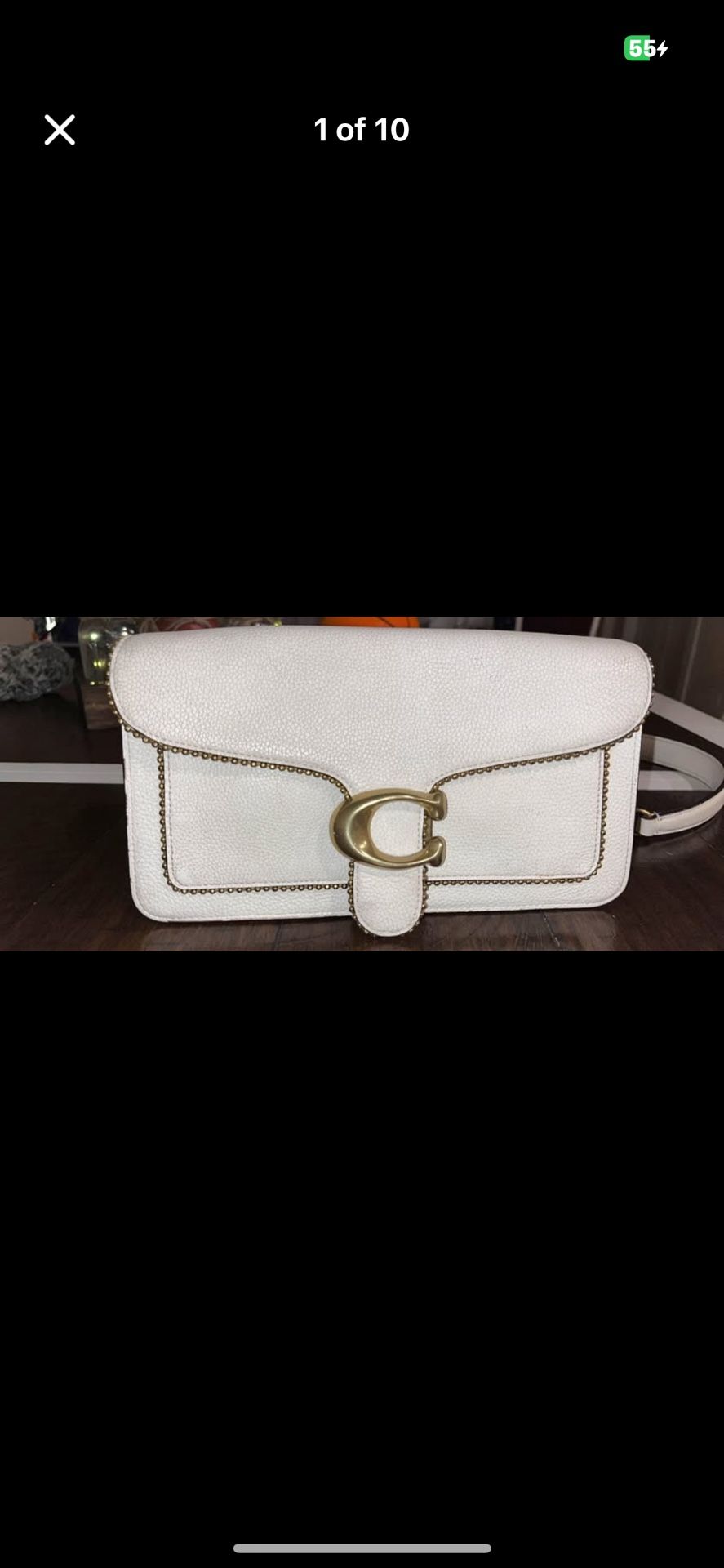  authentic coach 26 tabby shoulder bag with bead chain 