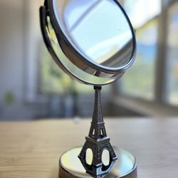 Eiffel Tower Vanity Mirror Double-Sided 360° Rotation 1X/10X Magnification
