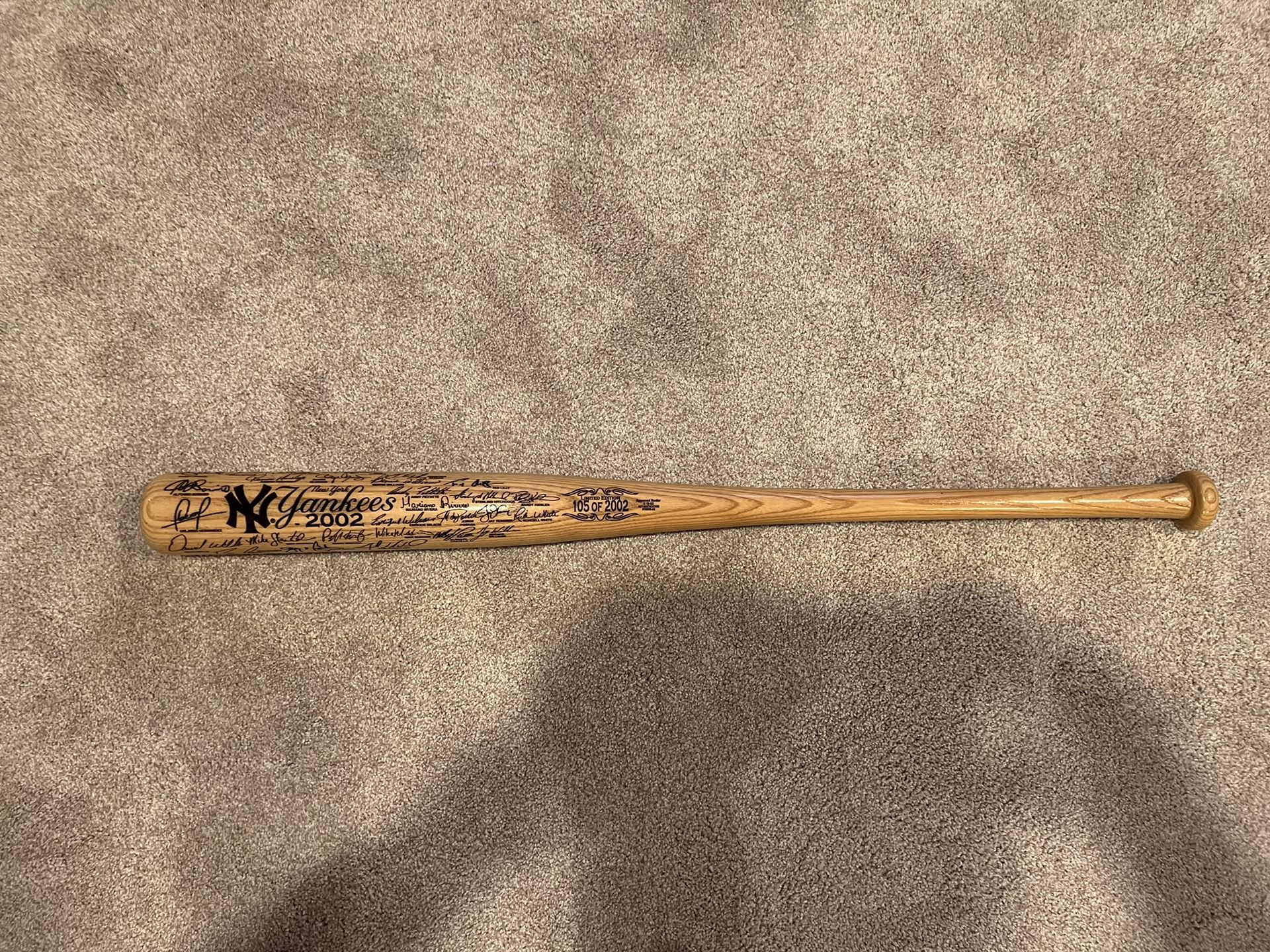NY YANKEES Heavy Hitter Engraved 2002 Roster Baseball Bat - 105/2002
