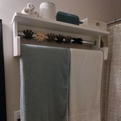 Custom Shelves With Towel Rack