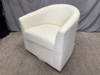 NEW! DREAMSIDEA Modern Cream Barrel Swivel Accent Chair