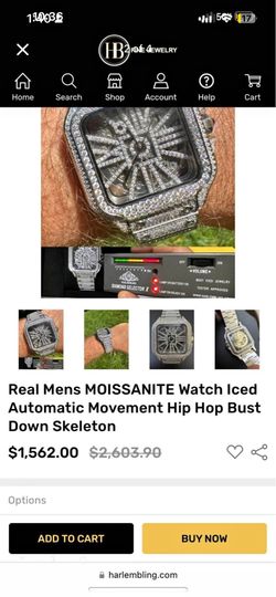 Moissanite Cartier skeleton watch