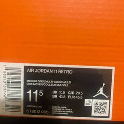 Jordan retro 11 cool grey size 11.5