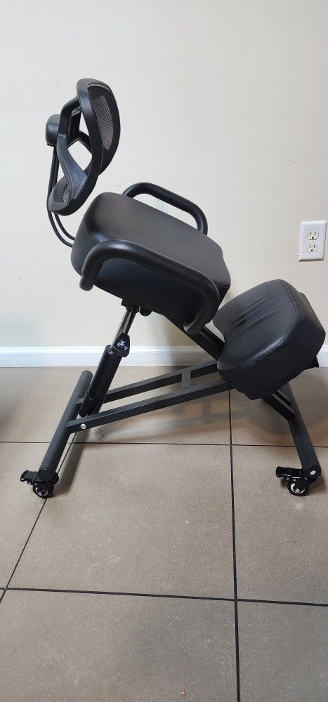 Ergonomic Kneeling Chair with Backrest Adjustable Height with