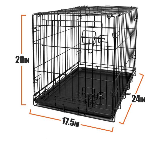 Vibrant Life Dog Folding Crate, 24" Small Single Door Kennel w/Divider