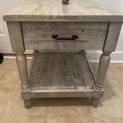 Beautiful White/Gray real wood- end table