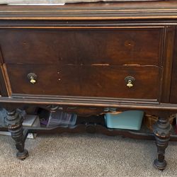 Beautiful Antique Jacobean Style Buffet NO BACKBOARD SMALL FLAWS