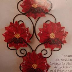Platos Noche Buena (4) De Ceramica Princess House