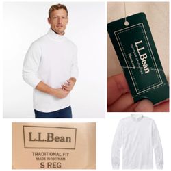 L.L. Bean White Turtleneck Shirt Men Size small new