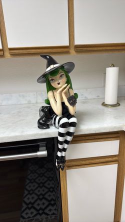 Green Witch Girl Shelf Sitter Figurine