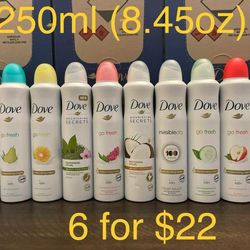 Dove body Spray 6 Pcs For 22$