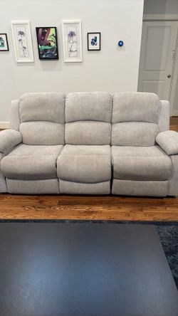 Light gray recliner sofa