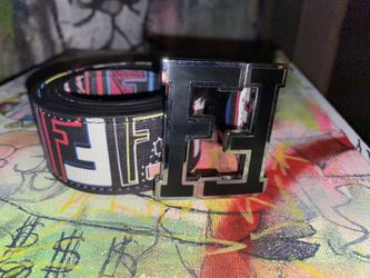 Black multicolor shop fendi belt