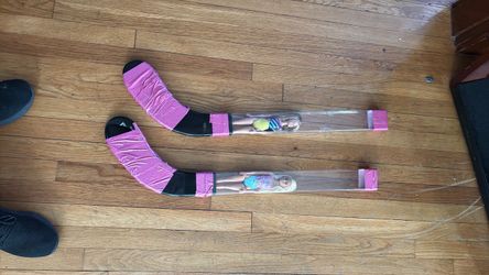 Girls pair of Barbie hockey sticks