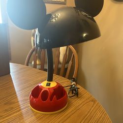 Disney Mickey Mouse Ears Gooseneck Desk Lamp Rotating Organizer Vintage