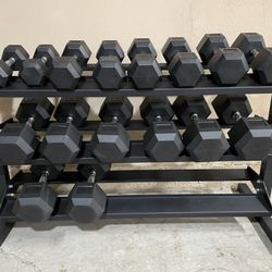 5-50lbs Dumbbells w/Rack 
