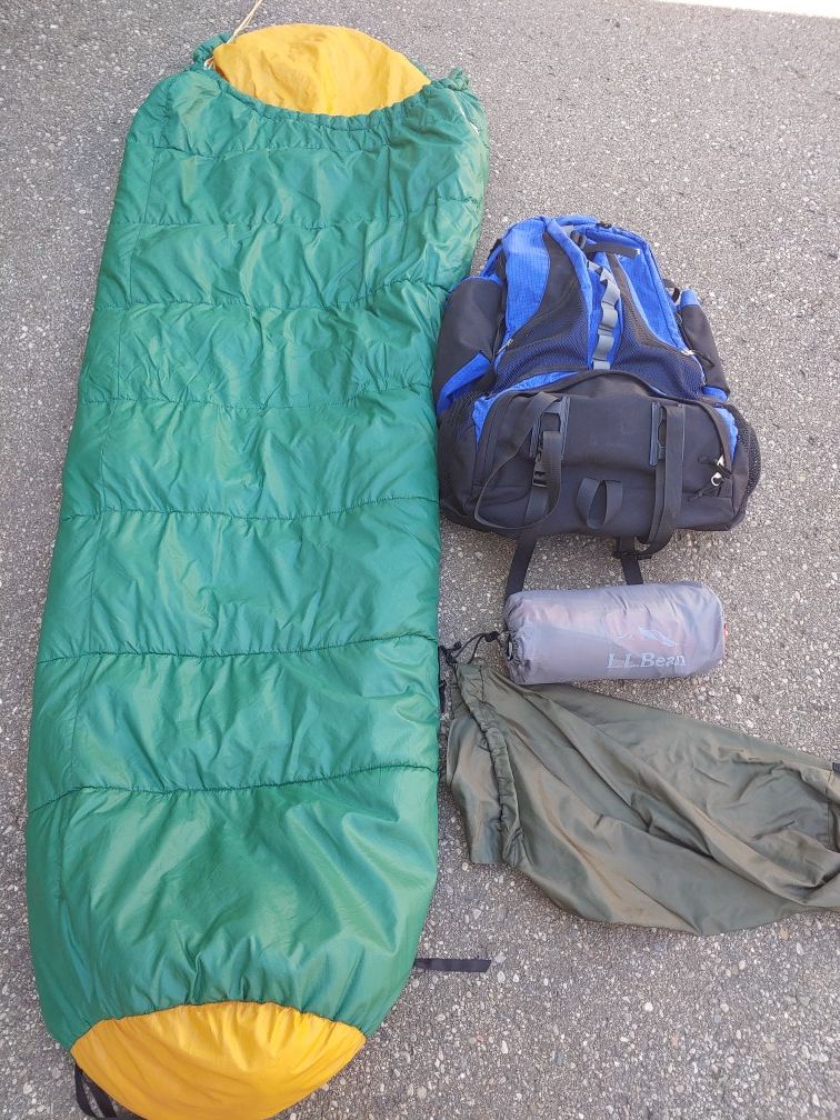 LL Bean backpack sleeping bag pad/ matress