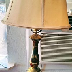 Vintage Mcm Optic Amber Table Lamp 