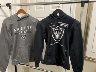 Two youth size Raiders Hooded Sweatshirts.