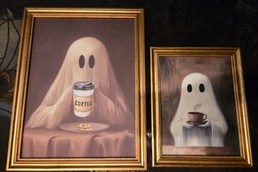 Ghost holding coffee frame