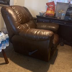 Brown Leather Recliner 