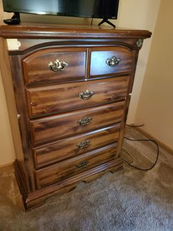 Pair I of 2 wooden vintage dressers