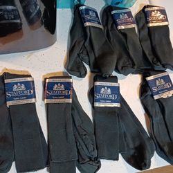 NEW MEN'S BLACK STAFFORD  NYLON ANKLET SOCKS, 7 PAIRS, RETAIL $3.50 EACH, FITS SHOE SIZE 7 1/2 TO 12