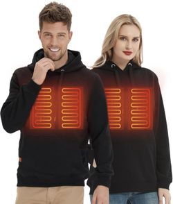 Heated Hoodies for Men Women with Battery Pack, Heated Pullover Sweatshirt Unisex Hoodies Heating Jacket