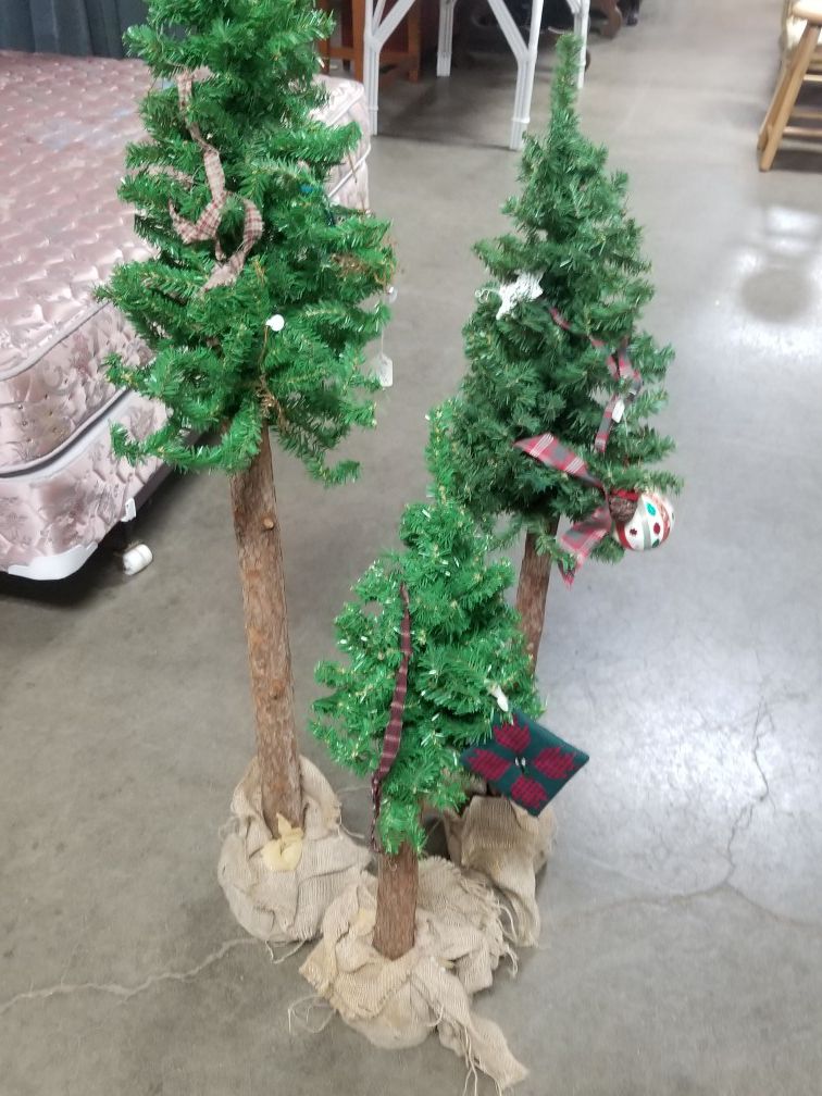 3 decorative trees