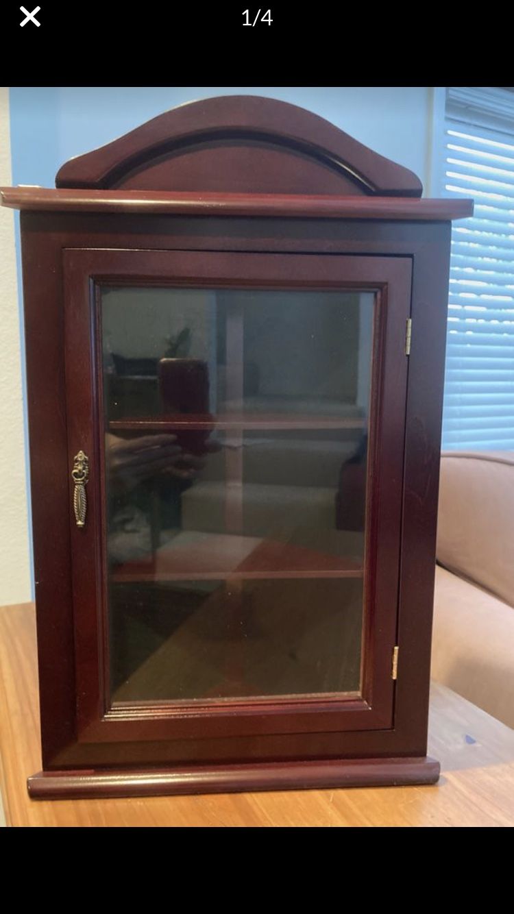 Corner Cabinet -cherry wood with glass door New
