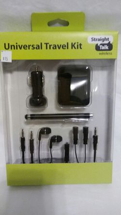 Universal travel kit phone charger car charger and headphones and more