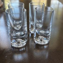 Set Of Four Tall Shot Glasses 