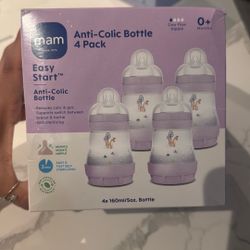 Mam Anti-Colic Bottle 4pack Lilac And Clear 