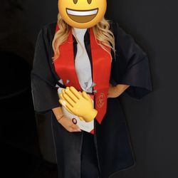 Graduation - black gown, stole and tassel🎓