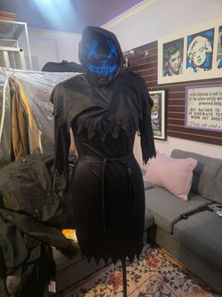 Grim reaper costume, light up mask