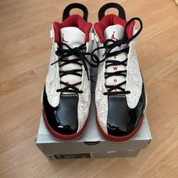 Air Jordan Dub Zero 2005 Size 12 White Black Varsity Red Neutral Grey 