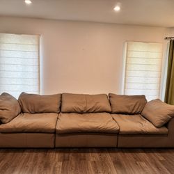 Living Spaces LEATHER Cloud Sofa