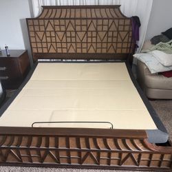 King Size Wood Chinese Style Bedroom Set