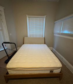 Queen bed frame and mattress