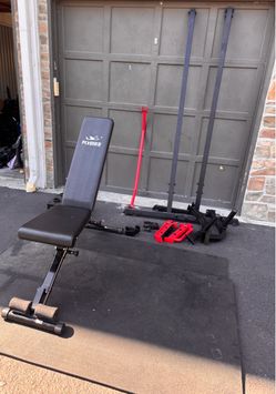 Sunny Squat Rack, Flybird Bench , (2) Thick horse mats, 2” yes4all bar holder