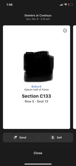 (1) (2) or (3) Awesome Front Row Pittsburgh Steelers @ Dallas Cowboys Tickets sec c133 Steelers 20 yard line