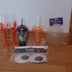 Halloween glasses cups eyes and gelatin mold
