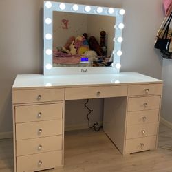 Makeup Vanity with Bluetooth Mirror / price includes delivery and assembly  In Stock 